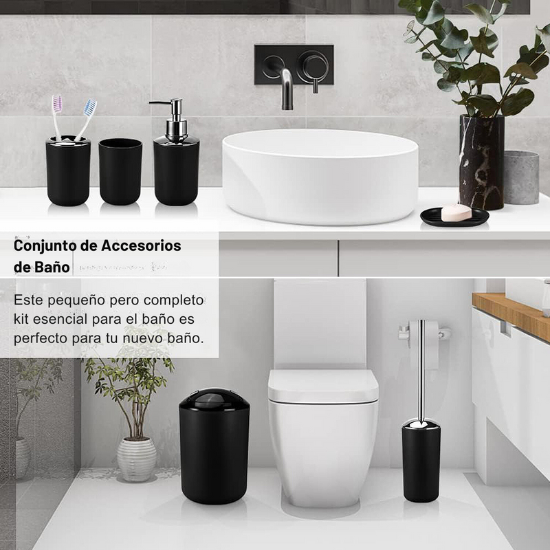 Juego de Accesorios de Baño de 6 Piezas